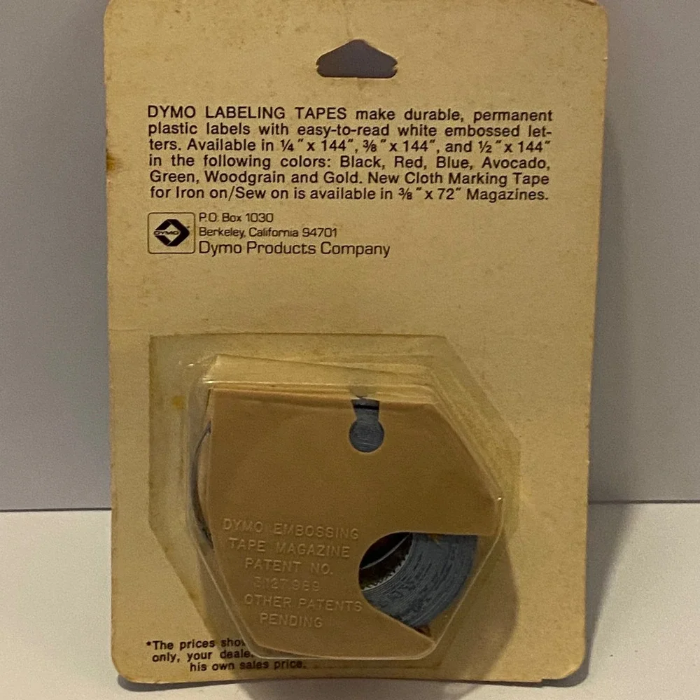 Dymo Labeling Tape‎ Blue 1/4 Inch x 144 Inch Vintage Embossing Tape 7412-06 NEW